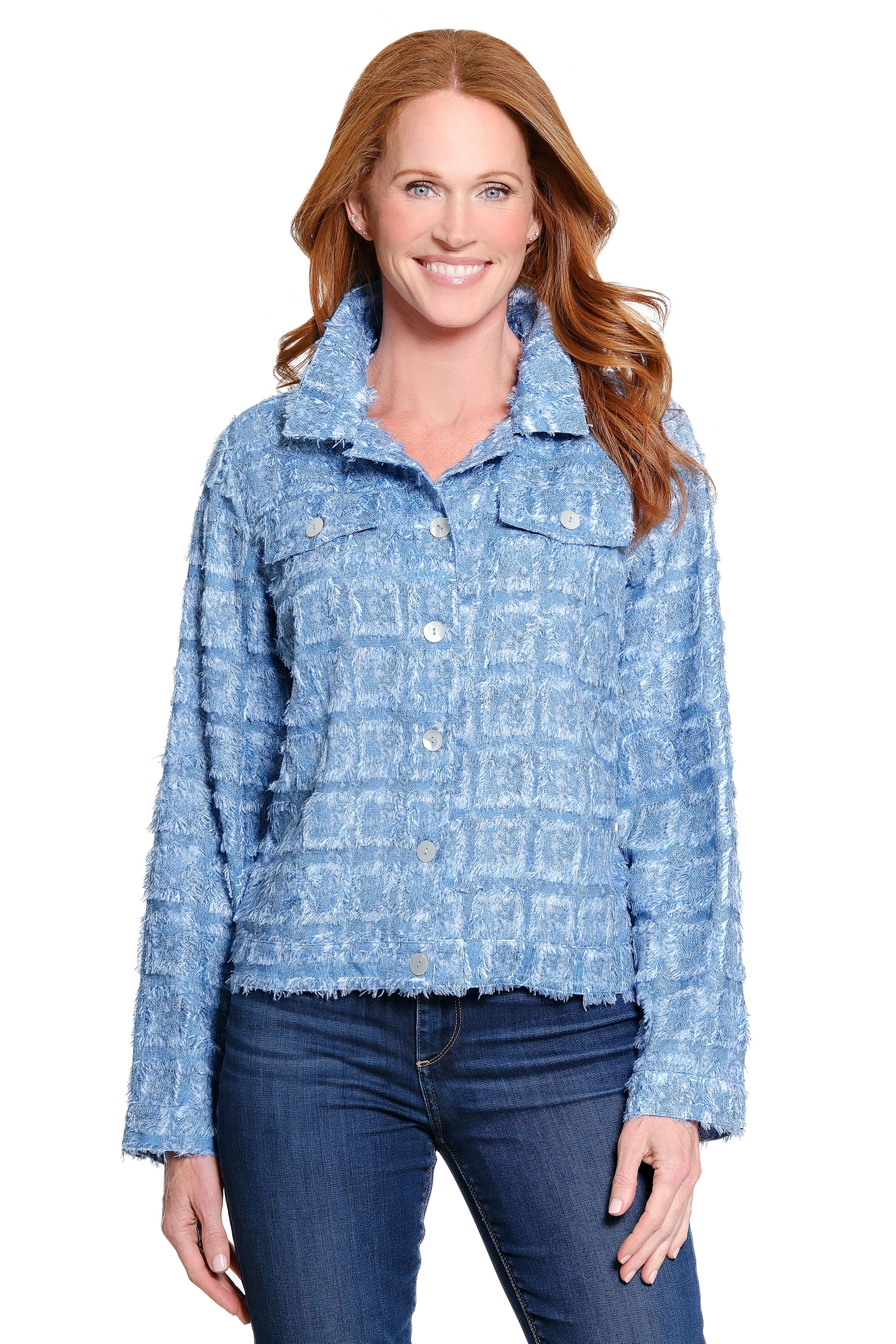 Jacquard Jacket - Medium Blue