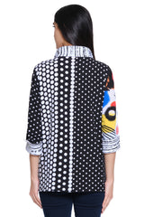 Woven Single Button Front Jacket - Women's - Multi