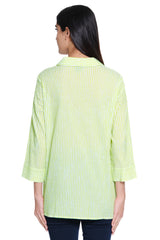 Woven Button Front Blouse - Women's - Soft Lime