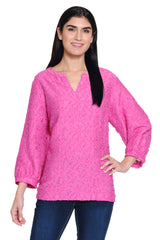 Woven Jacquard Tunic - Women's - Bright Pink
