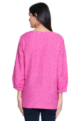 Woven Jacquard Tunic - Women's - Bright Pink