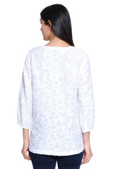 Woven Jacquard Tunic - Women's - White