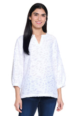 Woven Jacquard Tunic - Women's - White