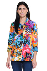 Printed Woven Jacket - Women's - Abstract Multi