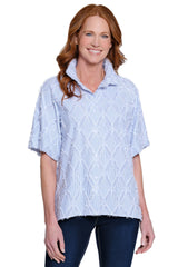 Clipped Jacquard Tunic - Petite - Sky Blue