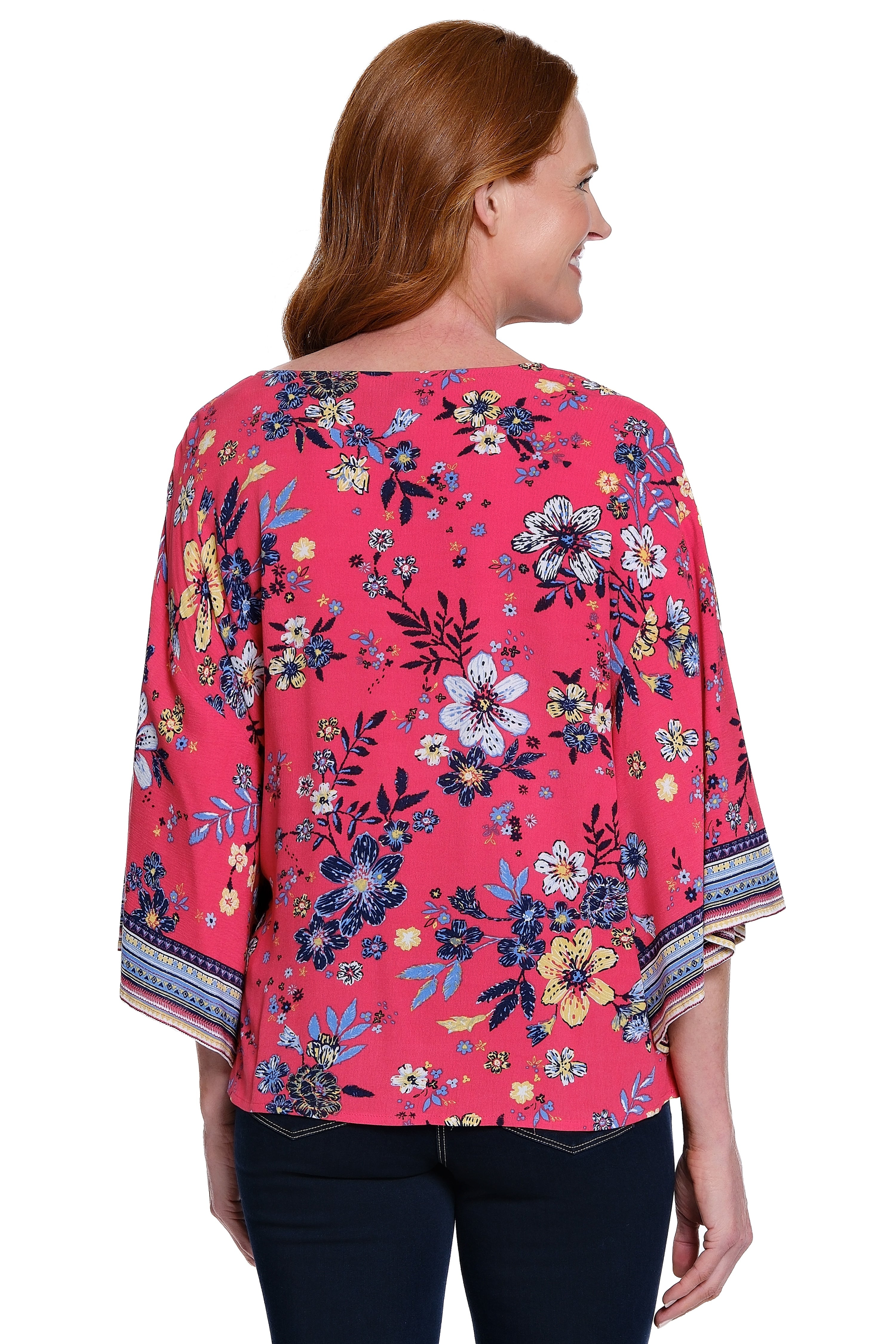 Pop-Over Tie-Front Tunic - Red