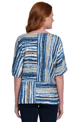 Striped Cotton Tunic - Petite - Neutral