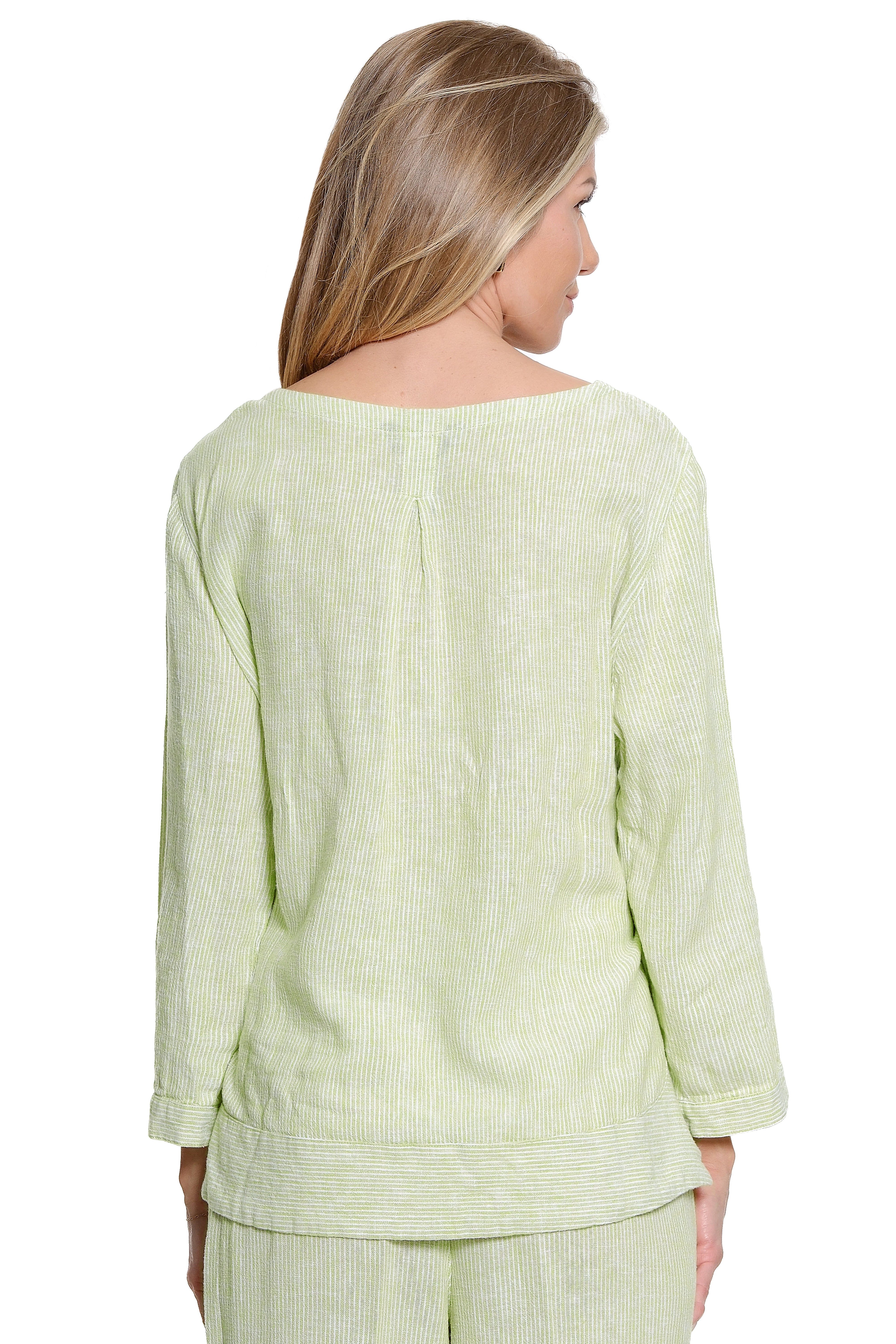 Woven Yarn-Dyed Stripe Button-Up Top - Stripe