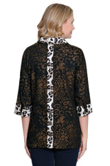 Woven Jacquard Tunic - Petite - Multi Animal Print