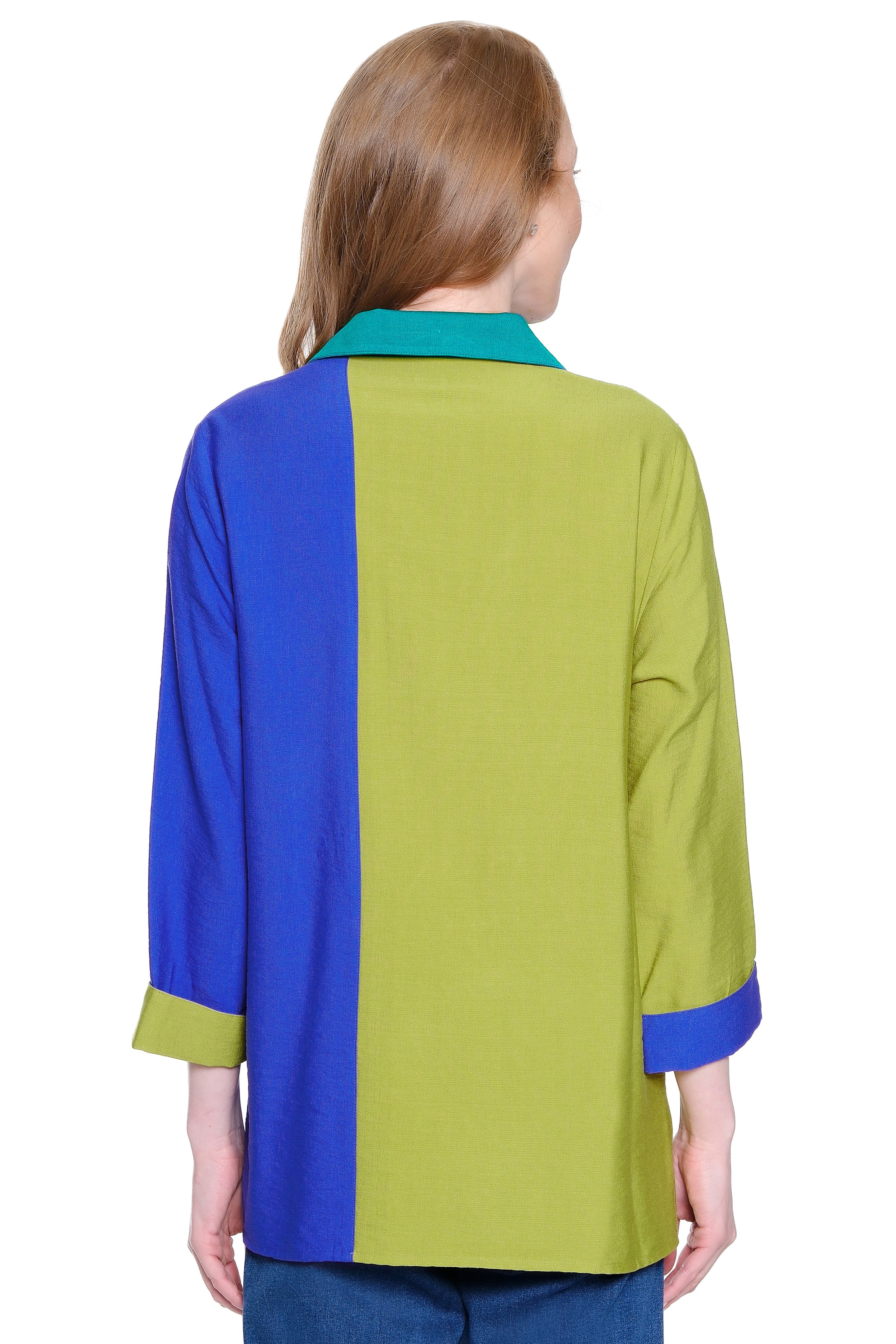 Button-Front Tunic with Pockets - Deep Olive