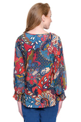 Print Popover Tunic - Petite - Leaf Multi