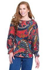 Print Popover Tunic - Petite - Leaf Multi