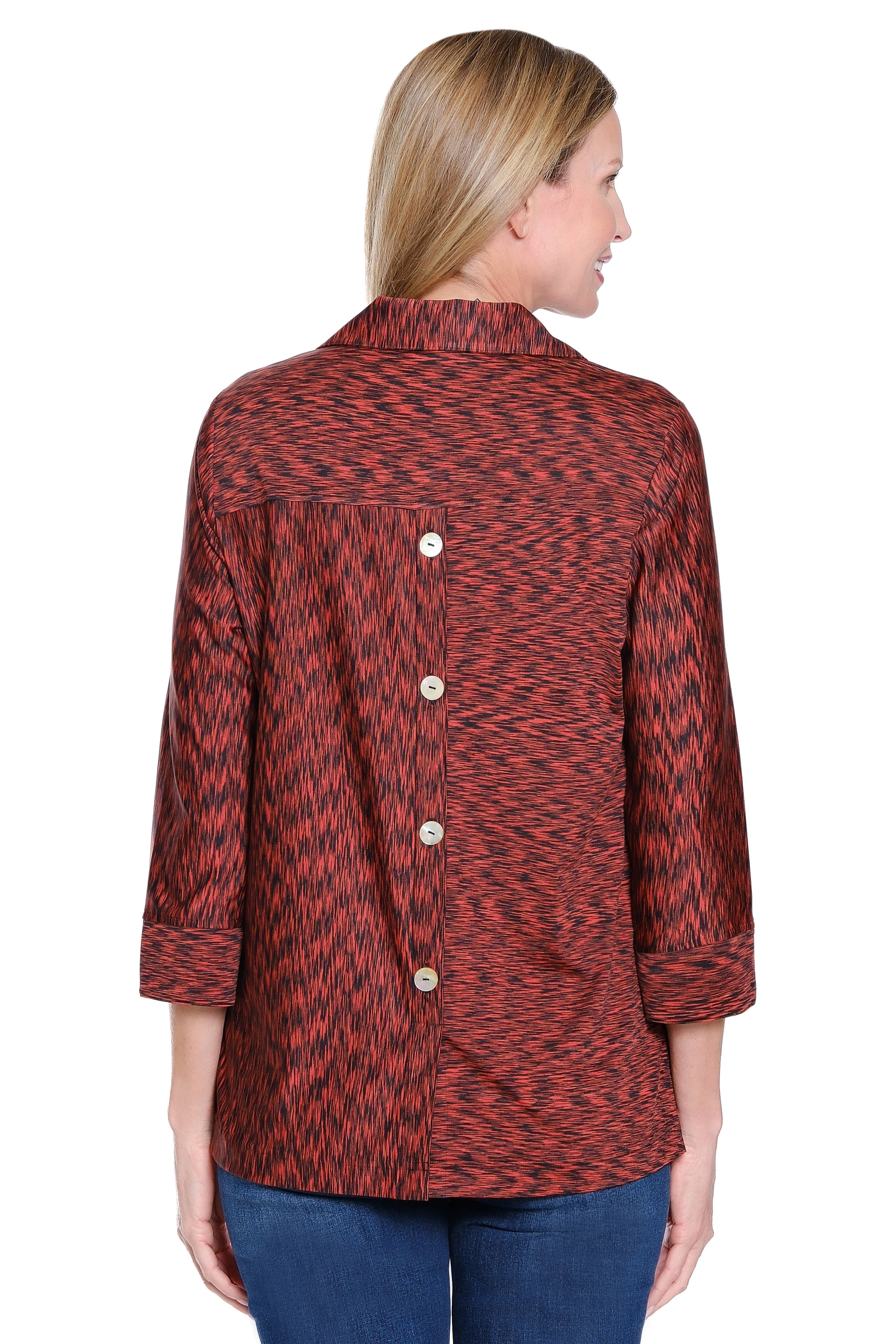 Knit Tunic with Back Button - Spice