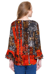 Knit Popover Print Tunic - Petite - Multi