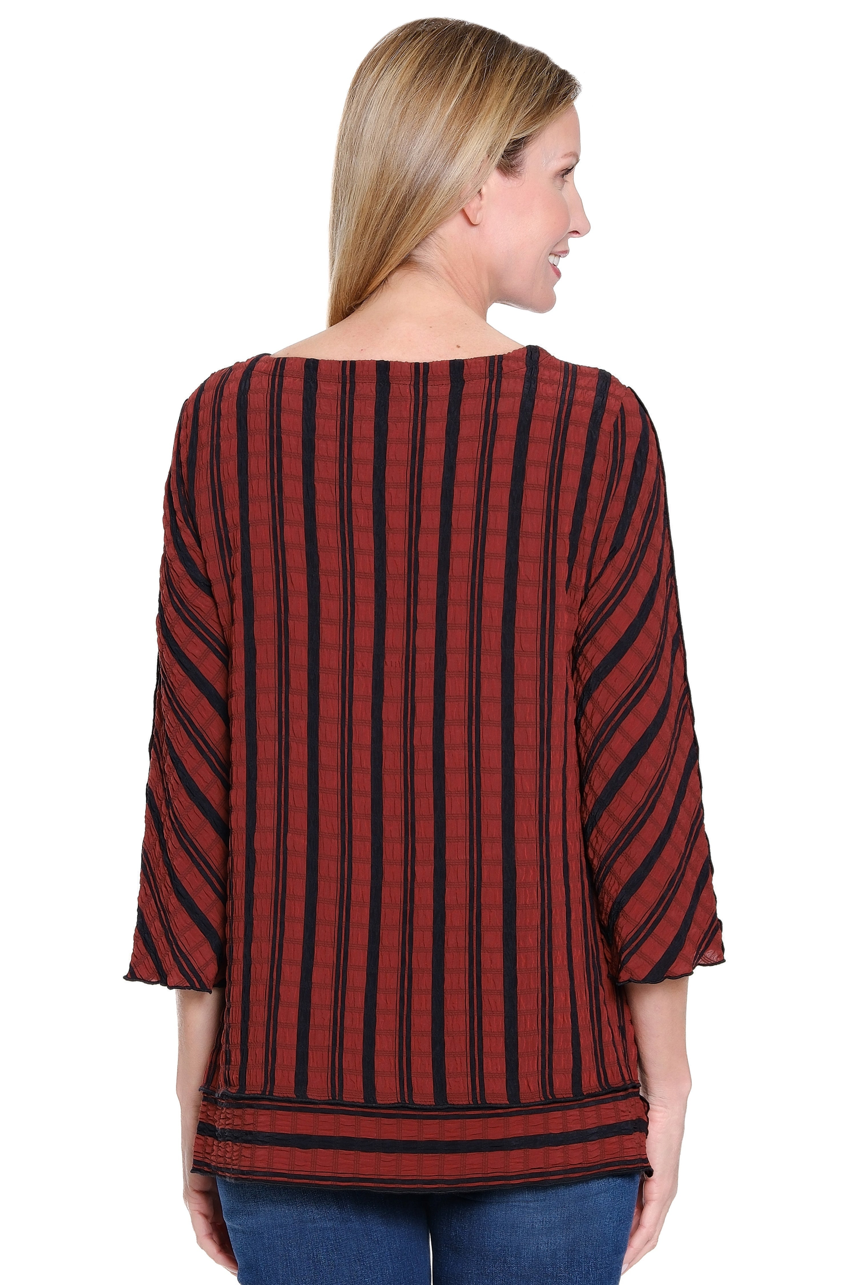 Textured Yarndye Woven Tunic - Spice