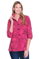 Allover Embroidered Tunic - Petite - Raspberry