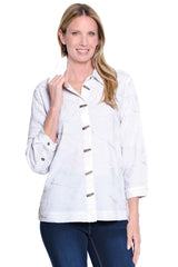 Allover Embroidered Tunic - Petite - White