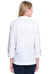 Allover Embroidered Tunic - Petite - White