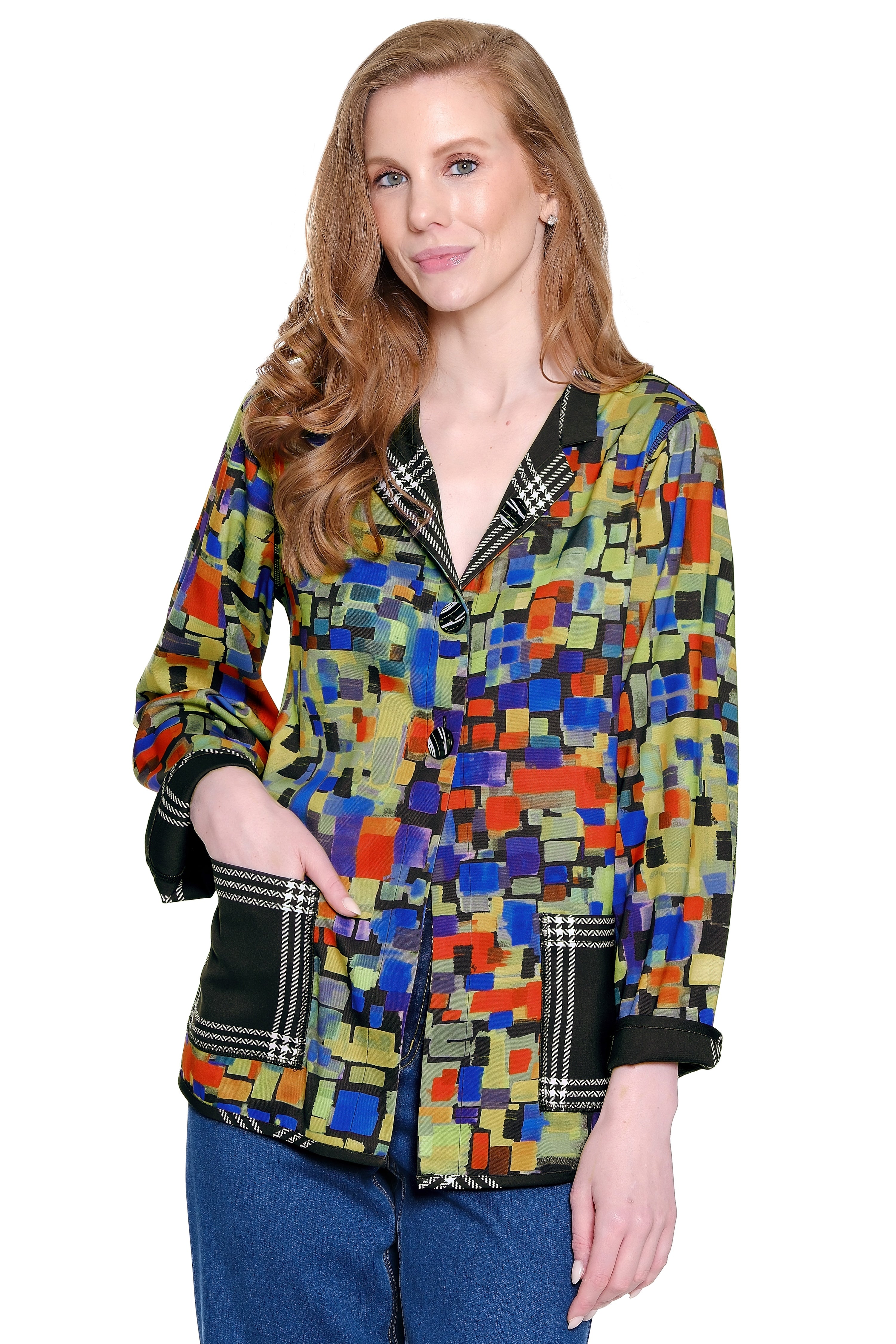 Reversible Woven Jacket - Abstract Multi