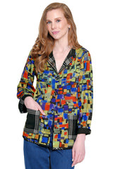 Reversible Woven Jacket - Petite - Abstract Multi