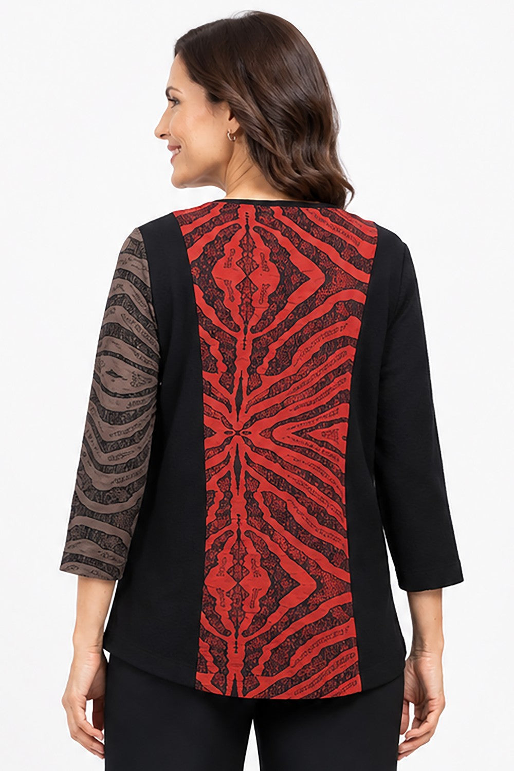 Ali Miles Bark Textured Knit Patched Popover - Missy