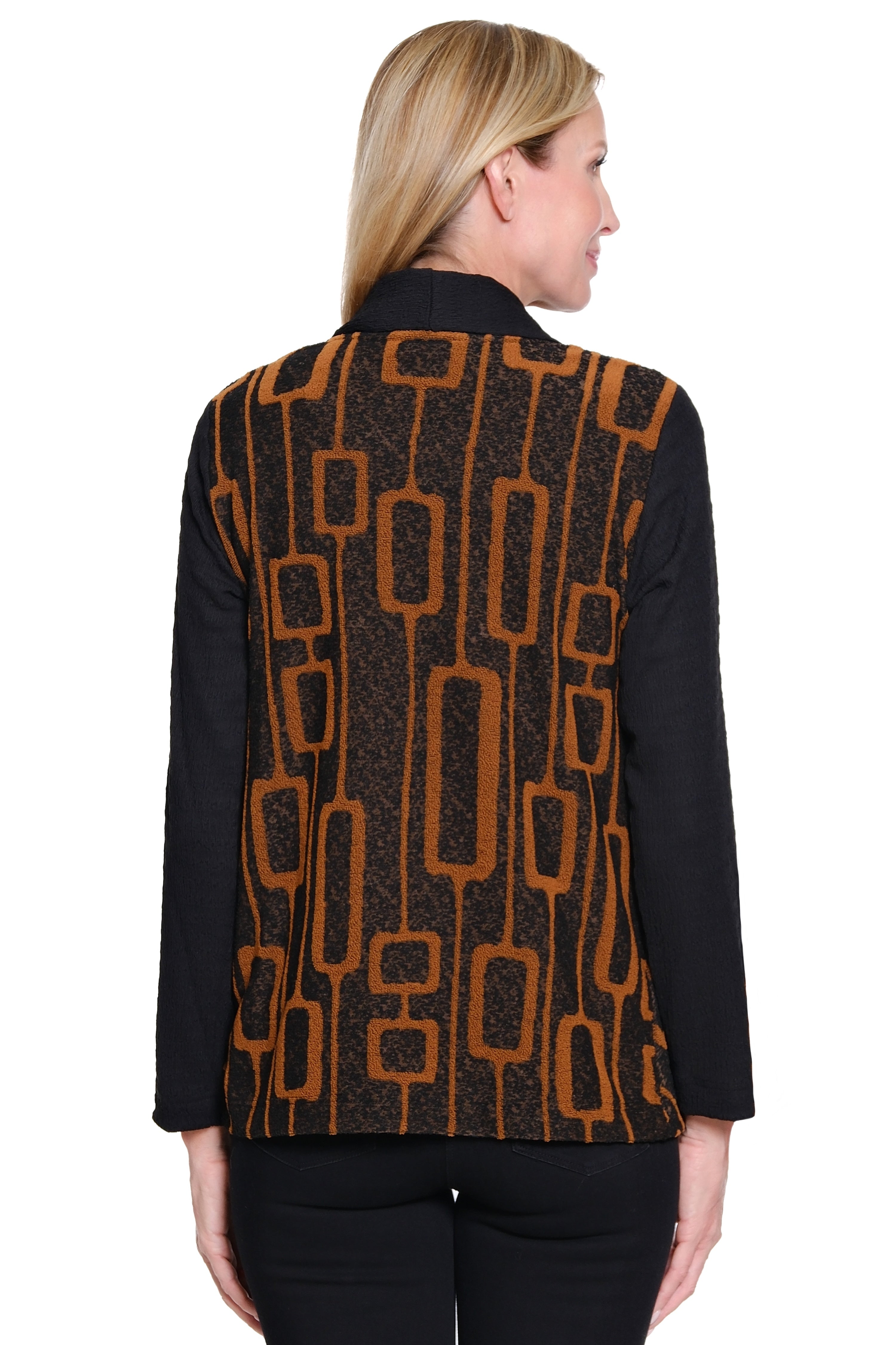 3/4 Sleeve Knit Cardigan - Black