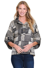 Dolman Sleeve Shirt - Plus - Black/Ivory