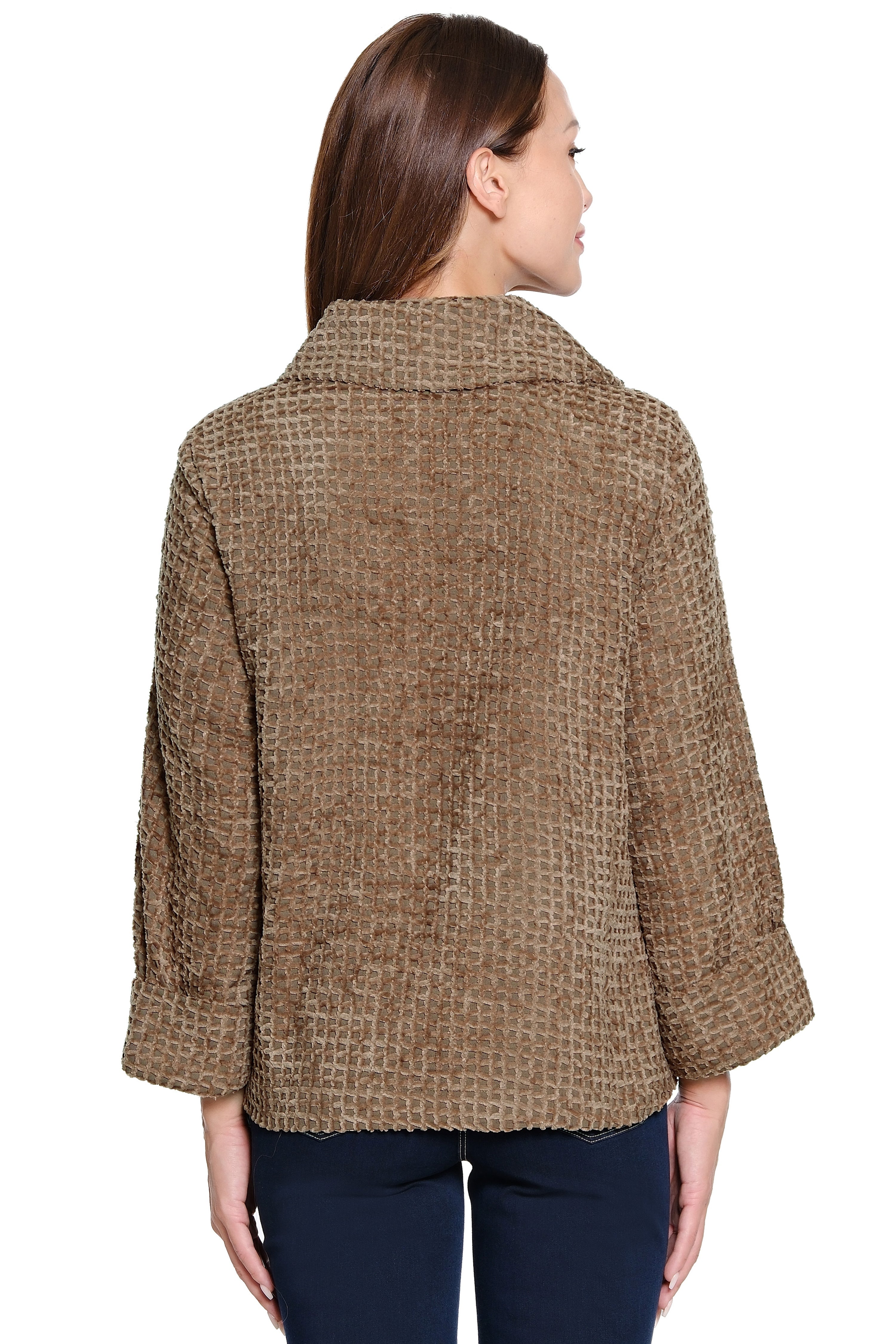 Chenille Shawl Jacket - Truffle