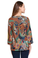 Knit Print Tunic - Plus - Floral Multi