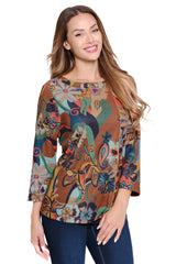 Knit Print Tunic - Plus - Floral Multi