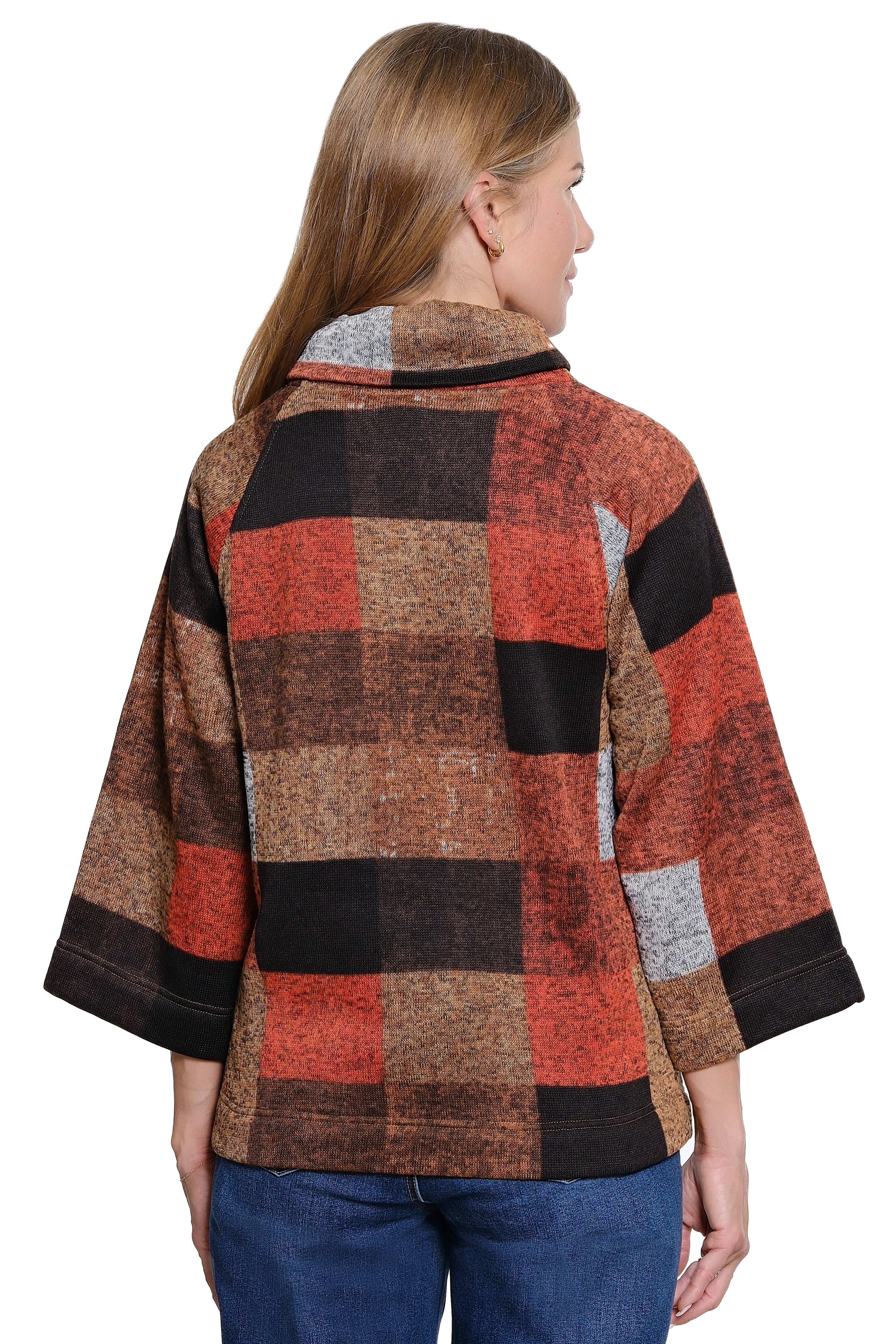 Woven Popover Tunic - Plaid Multi