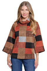 Woven Popover Tunic - Petite - Plaid Multi