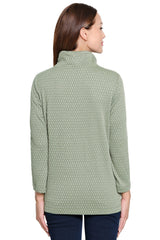 Textured Cowl Neck Tunic - Petite - Sage