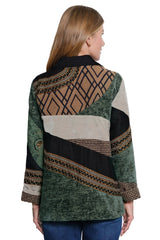 Patch Print Jacket - Petite - Antique Green