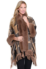 Plush Trim Jacket - Plus - Plaid Multi