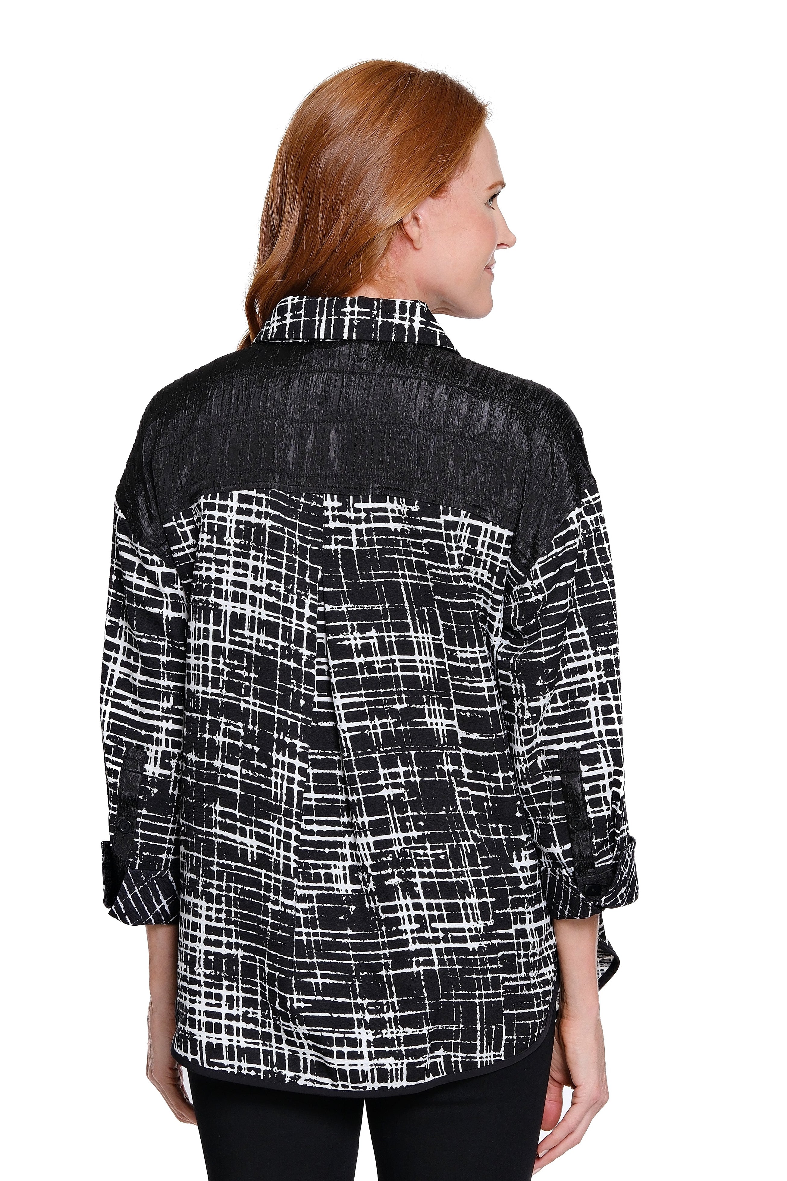 Textured Print Tunic - Black Multi