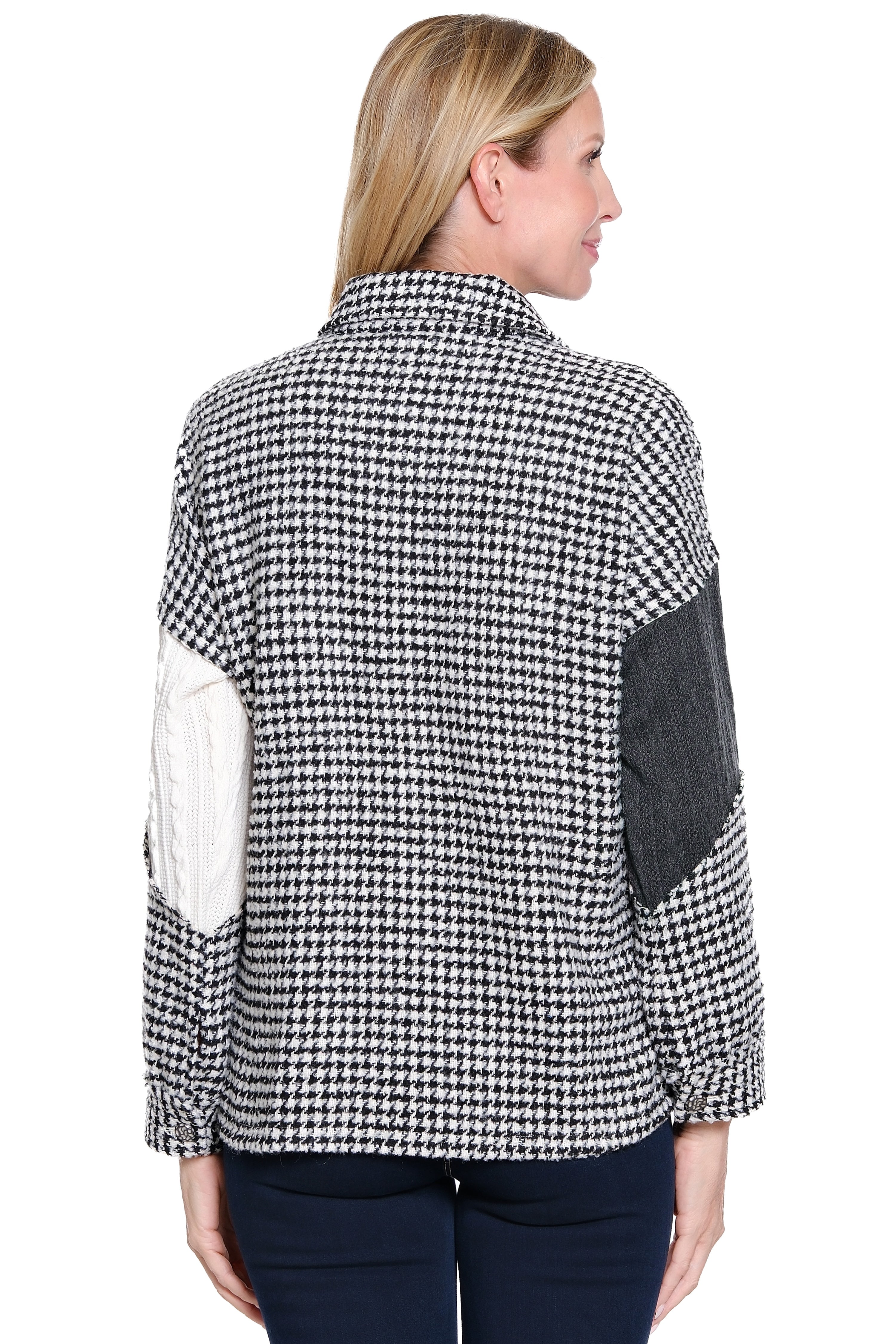 Mixed Media Jacket - Black/White