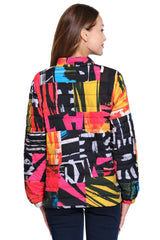 Reversible Quilted Jacket - Petite - Abstract Multi