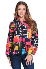 Reversible Quilted Jacket - Petite - Abstract Multi