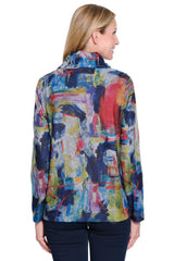 Brushed Knit Cowl Neck Top - Petite - Multi