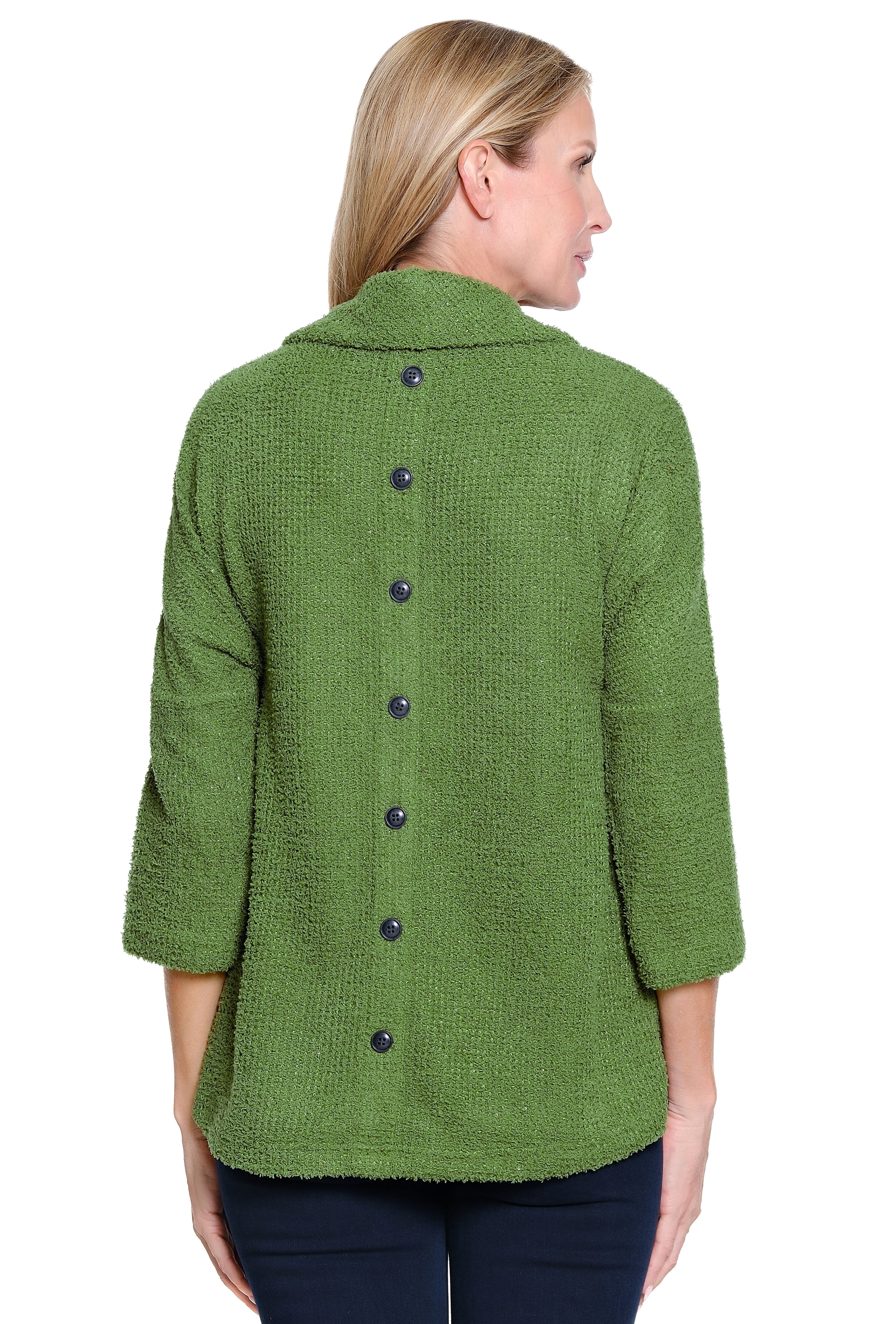 Textured Knit Tunic - Dark Green