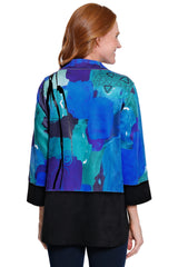Print Knit Jacket - Petite - Blue Multi