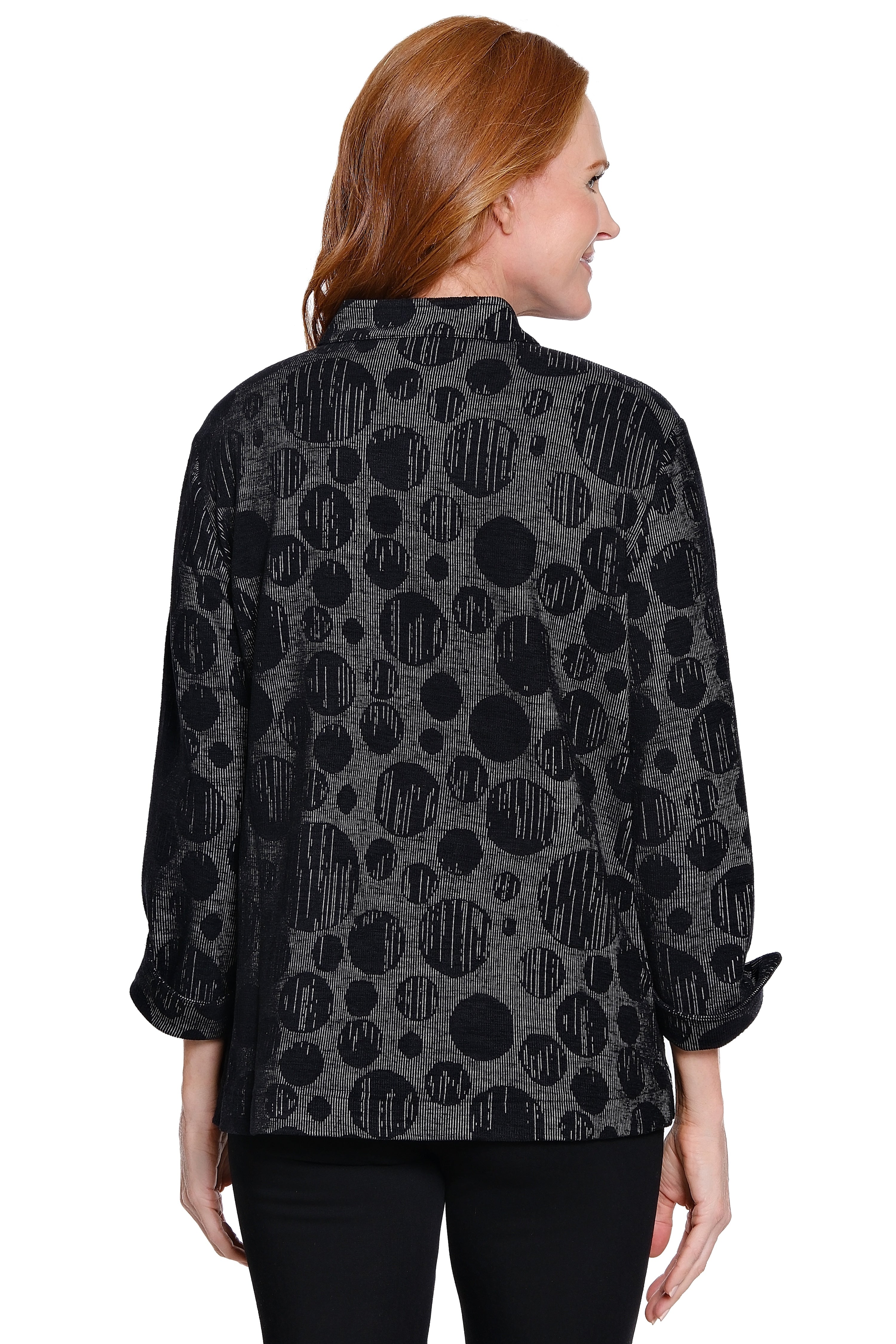 Jacquard Knit Tunic - Petite - Black Dot Print