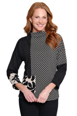 Jacquard Knit Funnel Neck Tunic - Petite - Multi