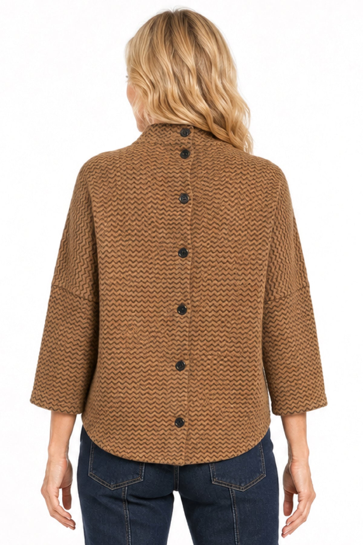 Caramel Mandarin Collar Popover - Missy