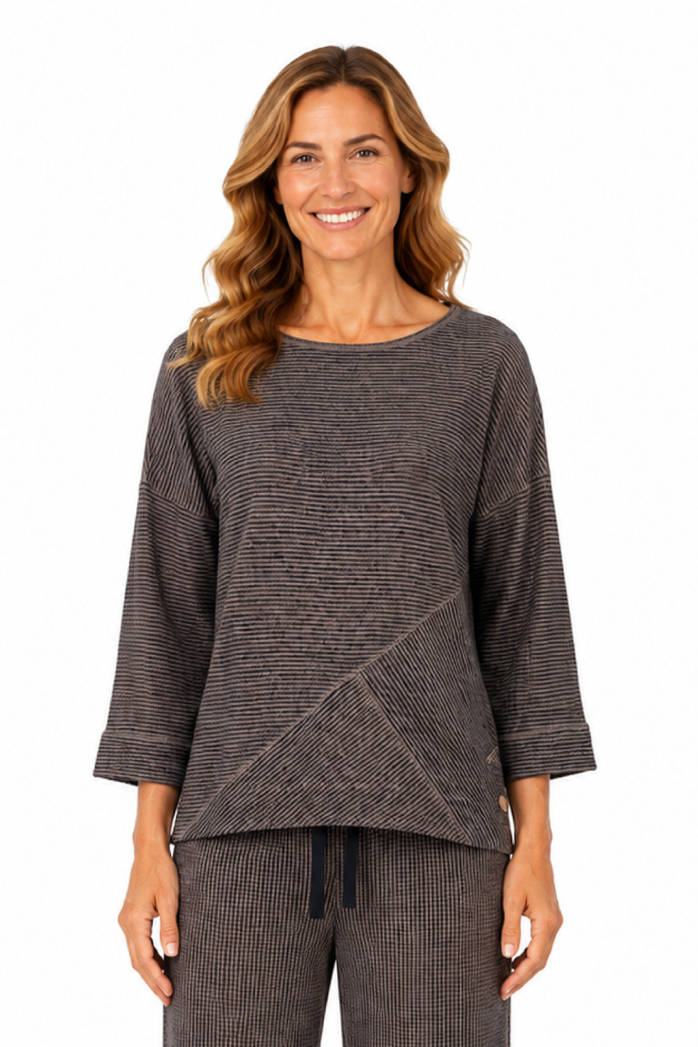 Brown Yarn-Dye Popover - Missy
