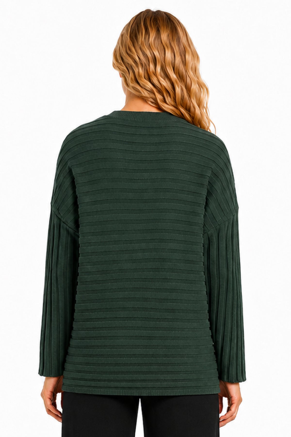 Forest Ribbed Button Detail Popover - Missy