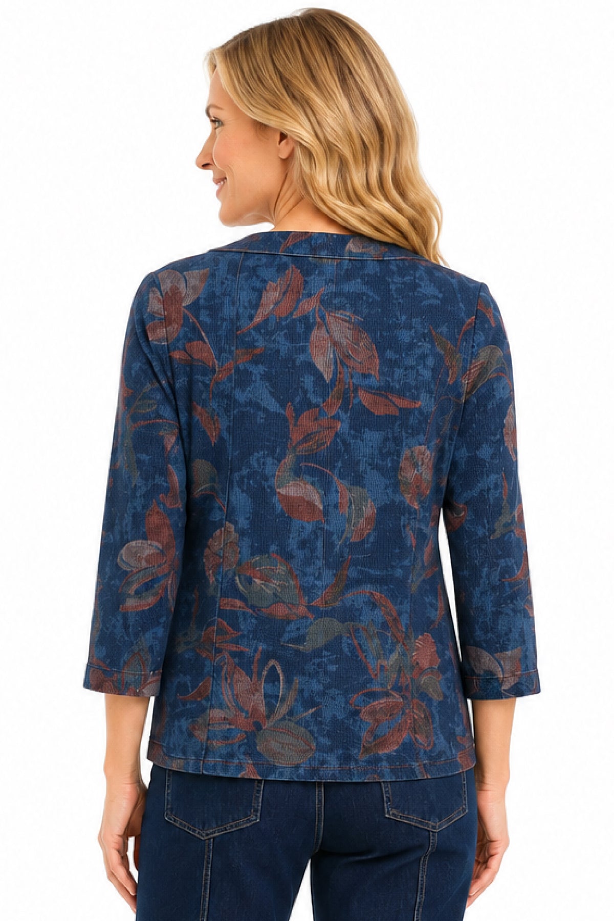Navy Printed Popover Tunic - Missy