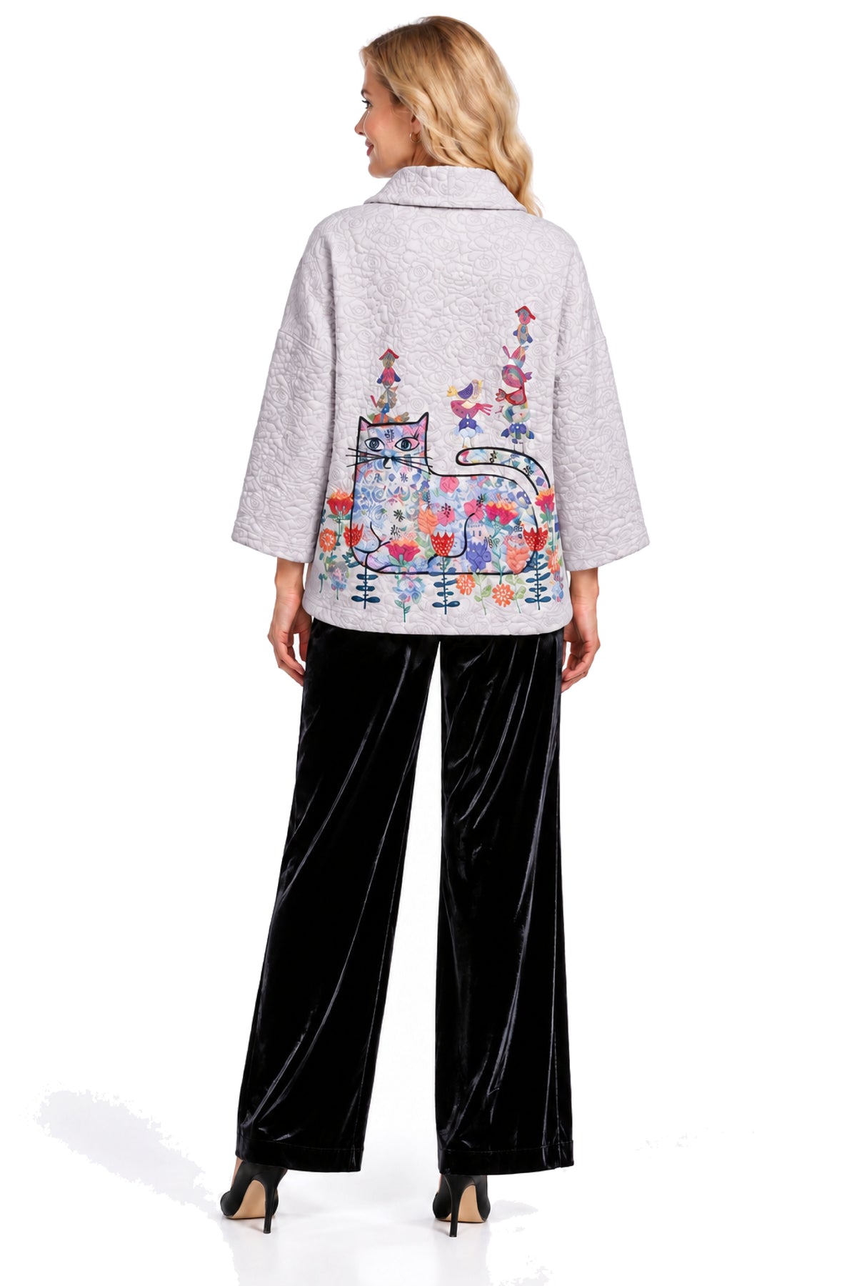 Black Velvet Flare Pull-On Pant, back view