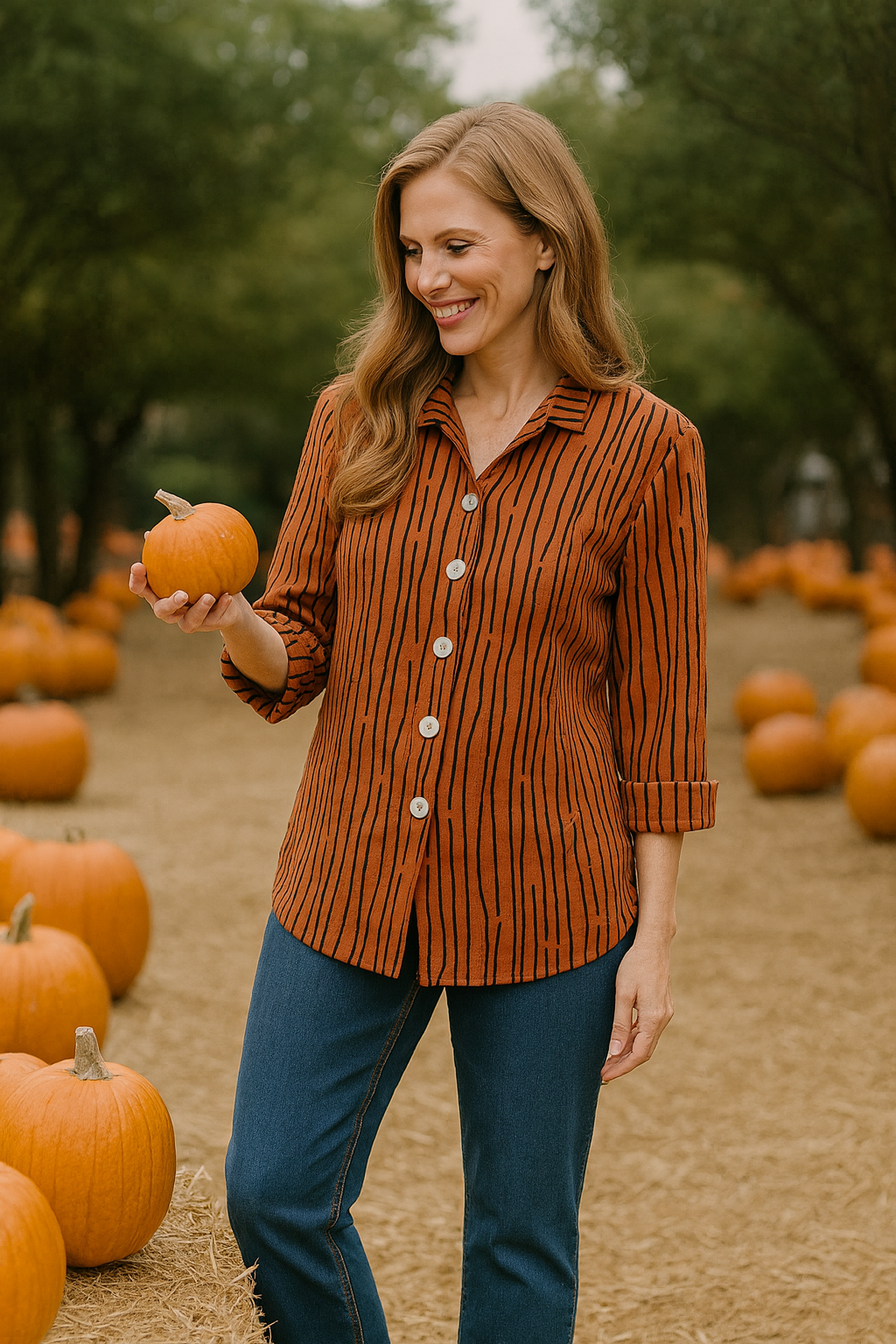 Print Crinkle Tunic - Spice